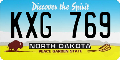 ND license plate KXG769