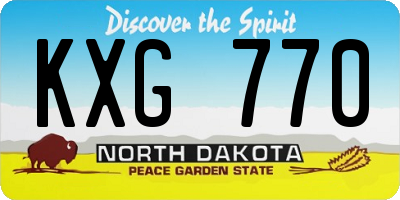 ND license plate KXG770