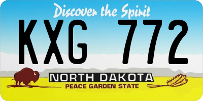 ND license plate KXG772