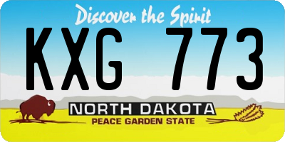 ND license plate KXG773
