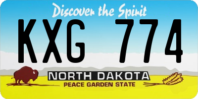 ND license plate KXG774