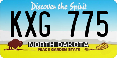 ND license plate KXG775