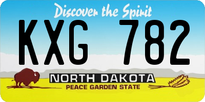 ND license plate KXG782