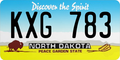 ND license plate KXG783