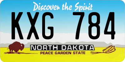 ND license plate KXG784