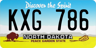 ND license plate KXG786