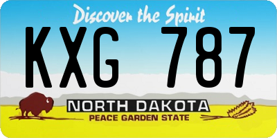 ND license plate KXG787