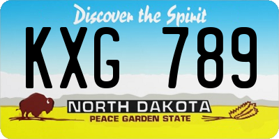 ND license plate KXG789