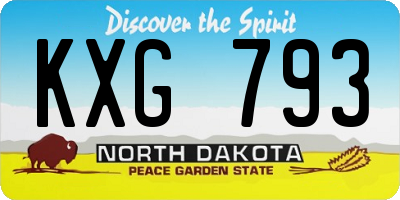 ND license plate KXG793