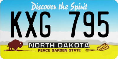 ND license plate KXG795