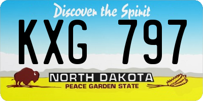 ND license plate KXG797