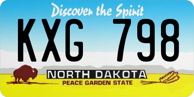 ND license plate KXG798