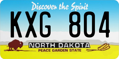 ND license plate KXG804