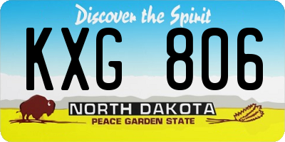 ND license plate KXG806