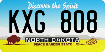 ND license plate KXG808