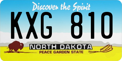 ND license plate KXG810