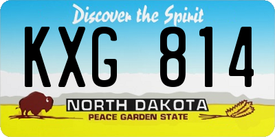 ND license plate KXG814