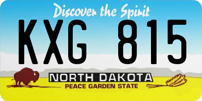 ND license plate KXG815