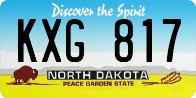 ND license plate KXG817