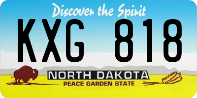ND license plate KXG818