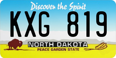 ND license plate KXG819