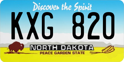 ND license plate KXG820