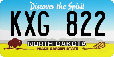 ND license plate KXG822