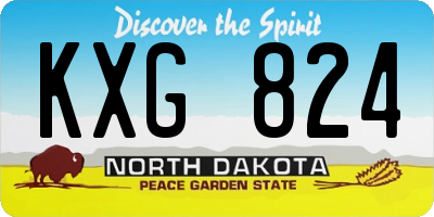 ND license plate KXG824