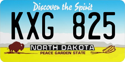 ND license plate KXG825