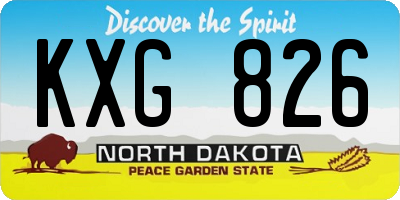 ND license plate KXG826