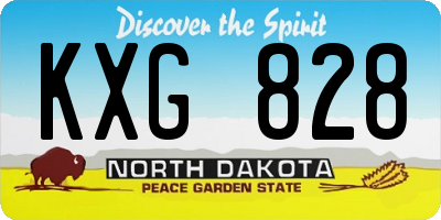 ND license plate KXG828