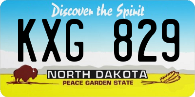 ND license plate KXG829