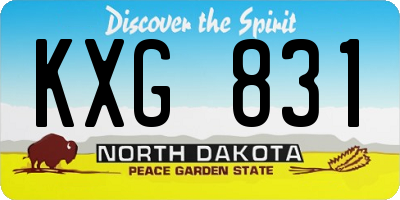 ND license plate KXG831