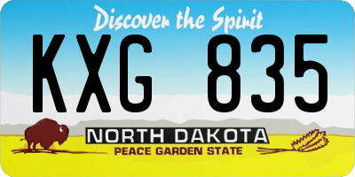 ND license plate KXG835