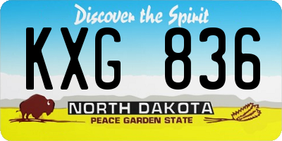 ND license plate KXG836