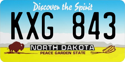 ND license plate KXG843
