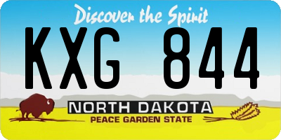 ND license plate KXG844