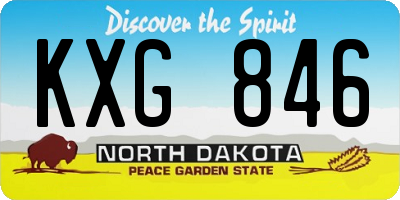 ND license plate KXG846