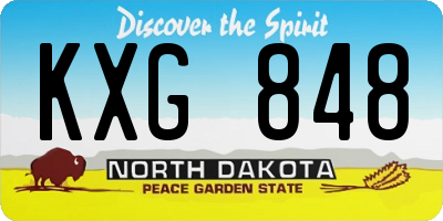 ND license plate KXG848