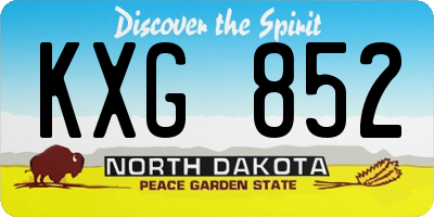 ND license plate KXG852