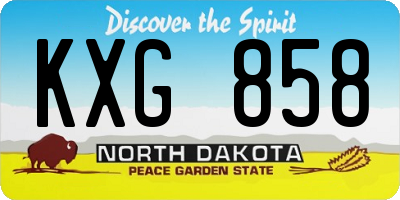 ND license plate KXG858
