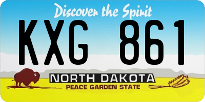 ND license plate KXG861
