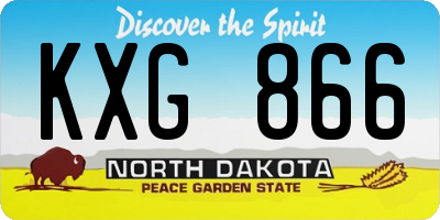 ND license plate KXG866