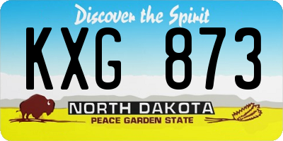 ND license plate KXG873