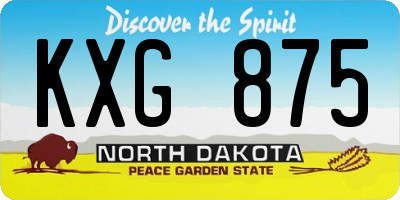 ND license plate KXG875