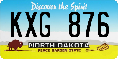 ND license plate KXG876