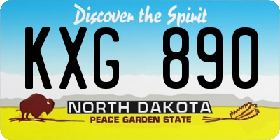 ND license plate KXG890