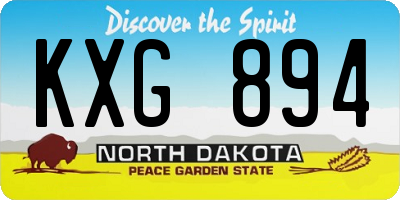 ND license plate KXG894
