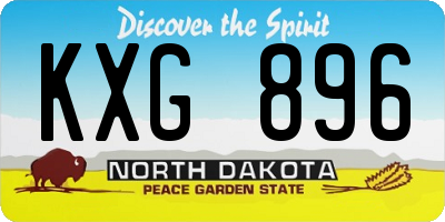 ND license plate KXG896