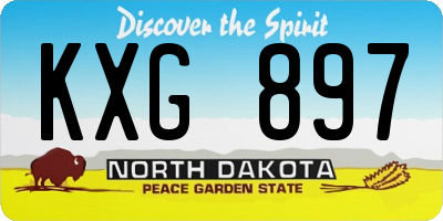 ND license plate KXG897